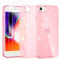 Noyabox für iPhone 7/8/SE2020/2022 Transparent Glitzer Hülle mit 2 Panzergläsern, Handyhülle Silikon Funkelnd Weich Leicht Kratzerfest TPU Case, Rosa