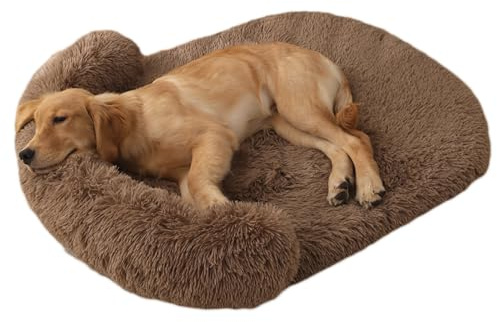 Cesto per cani di grandi dimensioni, ortopedico divano per gatti, cuscino per cani sfoderabile e lavabile, antiscivolo, letto lenitivo per cani di grandi dimensioni (marrone, S:65 x 50 cm)
