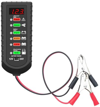 Testeur De Batterie Professionnel Affichage Numérique Compatibilité 12V 24V Coque ABS Pour Mécaniciens Usage Domestique Testeur Batterie Voiture