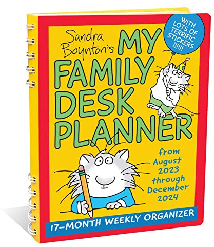 Sandra Boynton's My Family Desk Planner 17-Month 2023-2024 Weekly/Monthly Organi