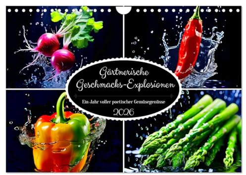 Gärtnerische Geschmacks-Explosionen (Wandkalender 2026 DIN A4 quer), CALVENDO Monatskalender: Erleben Sie ein Jahr voller sinnlicher Genüsse mit ... Gemüsesorte beschreibt. (CALVENDO Lifestyle)