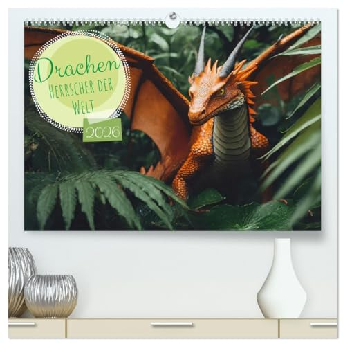 Drachen - Herrscher der Welt (hochwertiger Premium Wandkalender 2026 DIN A2 quer), Kunstdruck in Hochglanz: Was wäre wenn Drachen keine Mythen sondern ... Sie und finden es heraus. (CALVENDO Spass)