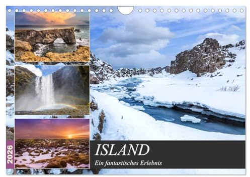 ISLAND Ein fantastisches Erlebnis (Wandkalender 2026 DIN A4 quer), CALVENDO Monatskalender: Hinreißende Naturimpressionen (CALVENDO Orte)