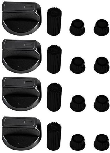 Kgasupplies Ariston universel Noir Boutons de contrôle pour fours, cuisinières et plaques (lot de 4)