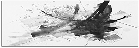 Leinwandfoto als Panorama SCHWARZ/WEISS 150x50cm Malerei schwarz abstrakt