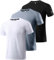 3er Pack Sport Tshirts Herren Funktionsshirt Laufshirt Kurzarm Schnelltrocknend Atmungsaktiv Sport Shirt Männer Sportshirt Herren Kurzarm Trainingsshirt Herren Black/White/Gray-3P06-S