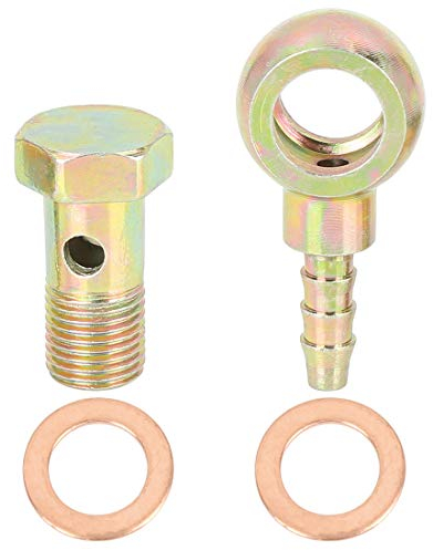 X AUTOHAUX 10mm Banjo Tuyau Barbelé Boulon Raccords Bronzé pour Moto Voiture