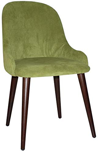 pemora Polsterstuhl Schalenstuhl OLINO im Retro-Stil Esszimmerstuhl Wohnzimmerstuhl Designer Stuhl Besucherstuhl Bistrostuhl Restaurantstuhl - gepolstert mit Velour-Stoff in grün