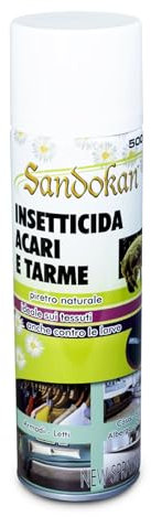 Sandokan Anti-Acaro Insetticida ad Azione abbattente Tac Spray 300ml contro acari mosche e zanzare a base di piretro naturale per Interni ed Esteni