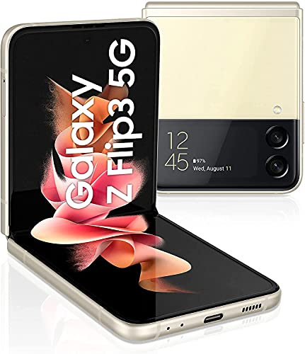 Samsung Galaxy Z Flip3 5G (17,03 cm) , faltbares Handy, großes 1,9 Zoll Frontdisplay, 256 GB interner Speicher, 8 GB RAM, Cream, inkl. 36 Monate Herstellergarantie [Exklusiv bei Amazon]