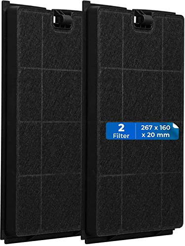 VIOKS Kohlefilter Filterset 2x Filter Ersatz für Bauknеcht 484000008675 Type35 267x160mm für Dunstabzugshaube Aktivkohlefilter Ersatzteil für Abzugshaube