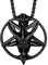 U7 Drudenfuß Siegel mit Baphomet für Herren Damen Schwarz Satanischer Ziegenkopf Anhänger Halskette Amulett Kette Modeschmuck Accessoire Glückbringer