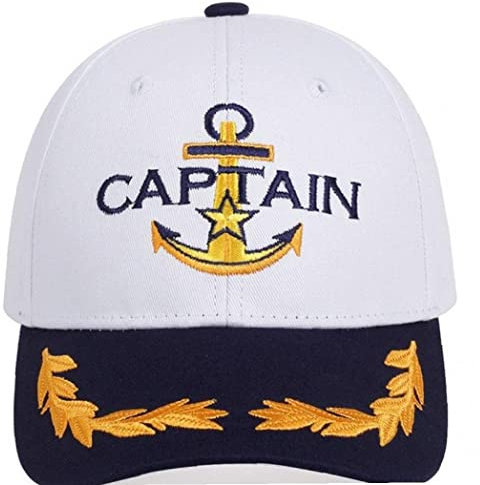 Bemvp Cosplay-Hut Für Erwachsene Yacht Boot Matrosenmütze Navy Marine Admiral Snapback-Hut Verstellbar Dress Up Partyhut