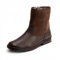 VITAFORM® Stiefel Lammfell gefüttert für Herren | Stiefelette mit rutschhemmender Sohle | Weiches Velour- und Nappaleder | Warme Schuhe für den Winter | Reißverschluß | Braun Gr. 44