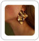 Dervivea Übertriebene Quadratische Ohrringe - Gold Große Statement Punk Metall Ohrstecker - Unregelmäßige Geometrische Schmuck Für Frauen Und Mädchen