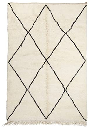 Marokkanische Beni ourain Berber Teppich Orient Teppich - 100% handgewebte natürlich Tribal Wolle Teppich - Diamant Formen - 270 x 176