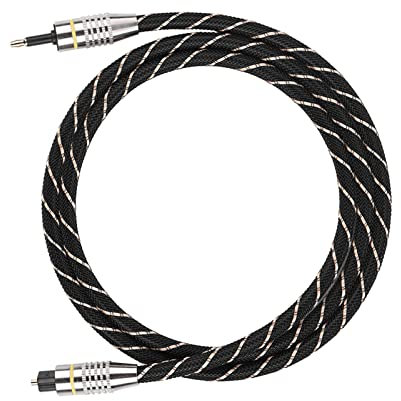 Akozon Toslink vers Mini, Fibre Optique Audio Numérique, Bandes Ph, Prise de Bande 3.5mm, Câble de Cuisson Oakton, Connecteur plaqué Or SPDIF 1.5m (1m)