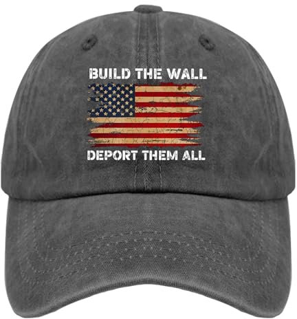 Dwelling in Dreams Ich stehe mit Texas-Hut, Build The Wall Deport Them All Hut und Geburtstags-Sommerhüte & Geburtstags-Cowboyhüte, Pigment Schwarz, Einheitsgr��e