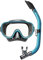 TUSA Sport UC-0110 Elite Erwachsene Einzelfenster Maske & Schnorchel Set, Gun Metal/Ocean Green