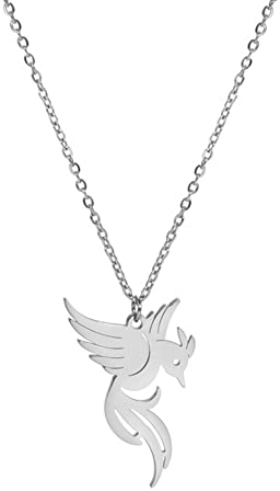 Collier Phoenix en Acier inoxydable Pour Femmes Colibri Tour de cou Animal oiseau pendentif Mode fête bijoux cadeaux Couleur or Attraktives Design