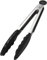 Pince Cuisine Professionnel, Pince Barbecue en Acier Inoxydable et Silicone Alimentaire, Pince de Cuisine Résistant à la Chaleur- 23 cm Noir
