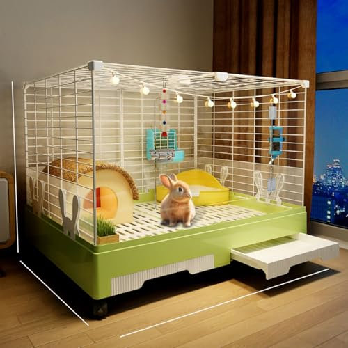 RTTZBOZ Kaninchenkäfig, Kleintierkäfig, Hasenstall, Meerschweinchenkäfig, Innengehege für Meerschweinchen, Frettchen, Chinchillas, Kätzchen, Hasen(Green)