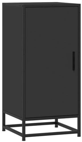 vidaXL Sideboard, Kommode mit Stauraum, Anrichte Schrank für Wohnzimmer, Beistellschrank Mehrzweckschrank, Modern, Schwarz Holzwerkstoff Metall