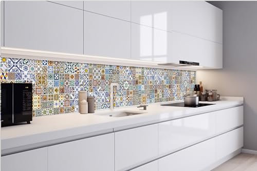Dimex Küchenrückwand Folie Selbstklebend Portugal KACHELN 420 x 60 cm | Klebefolie - Dekofolie - Spritzschutz für Küche | Made in EU