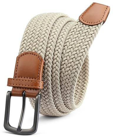 CHAOREN Ceinture Tressée Elastique, Ceintures Tissu Élastique Extensible pour Hommes et Femmes 35mm