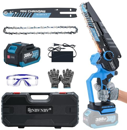 Tronçonneuse sans fil pour Makita - Batterie 18 V - Mini tronçonneuse électrique de 20,32 cm - Sans balais - Avec lubrificateur automatique et affichage numérique LED - Tronçonneuse manuelle -