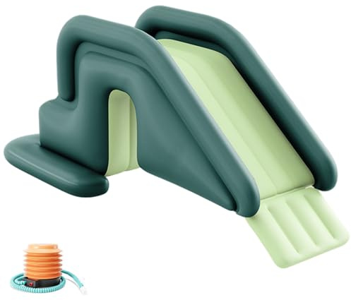Poolrutsche 78.7x31.5x33.5 Zoll PVC Aufblasbar Wasserrutsche Grün