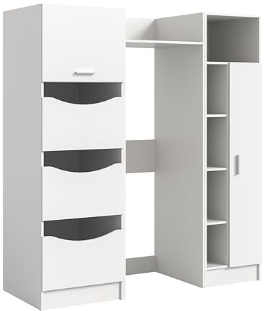 xonox.home – 3-teiliges Waschmaschinenumbau Set Free 166x195x62 cm in weiß Nachbildung – Wäscheschrank, Waschmaschinenschrank & Universalschrank – Viel Stauraum für Bad & Hauswirtschaftsraum