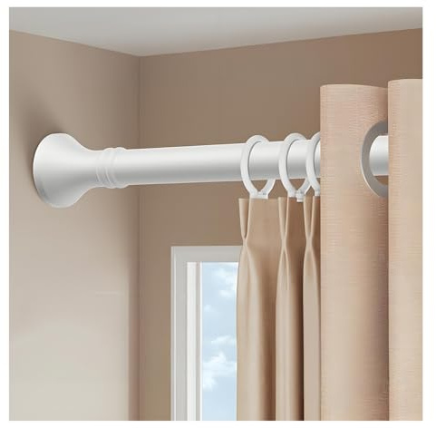 Ausziehbar Duschstange 1m 1.5m 2.5m 3.5m 4m 5m Duschvorhangstange, Einstellbar Ohne Bohren Gardinenstange Klemmstange Teleskopstange Spannstange Vorhangstange(Weiß,1.1-1.9m/44-74)