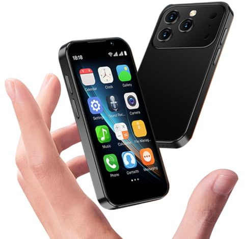 cofcvgs Mini Smartphone, sblocco 3G-Dual-SIM, schermo HD da 3,88 pollici con riconoscimento facciale, per bambini e studenti come sostituto touchscreen smartphone (nero)