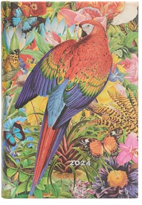 Paperblanks 12-Monatskalender 2024 Tropischer Garten | Tagesüberblick | Mini (95 × 140 mm)