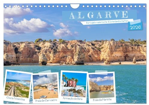 Algarve - Portugals malerische Küstenlandschaften (Wandkalender 2026 DIN A4 quer), CALVENDO Monatskalender: Traumhafte Bilder der Felsalgarve begleiten Sie durch das Jahr. (CALVENDO Orte)