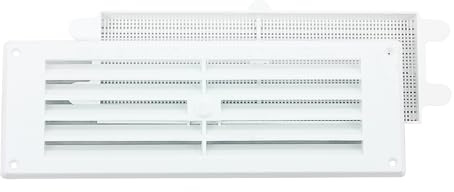 Map White Louvre Vent 9x3 with Detachable Fly Screen Cover | 229 x 76mm HVAC Ventilation Prevents Dust & Insects Duct Cover Easy Installation