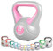 GORILLA SPORTS® Kettlebell - 2kg, 3kg, 4kg, 5kg, 6kg, 8kg, 10kg, 12kg, 14kg, 16kg, 18kg, 20kg Gewichte, Einzeln/Set, mit/ohne Ablage, Kunststoff - Kugelhantel, Schwunghantel, Kugelgewicht