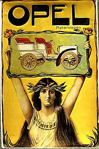Opel Motorwagen Blechschild, 40 x 60 cm