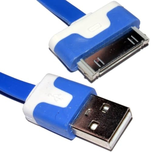 kenable 30 Pin Data & Charging USB Flat Cable Blue 3m Long [3 metres]