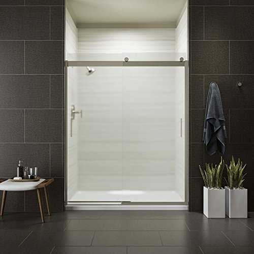 Kohler K-706009-D3-MX Levity Bypass Shower Door with Handle and 1/4-Inch Frosted Glass in Matte Nickel