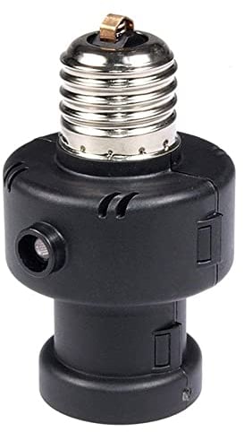 Maclean MCE21B E27 Lampenfassung Adapter mit Dämmerungssensor | Max. 100W Leistung | Schwarz | Automatische Dämmerungserkennung für komfortable Nutzung | Ideal für Flure und Treppenhäuser