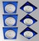 Trango 6er Set 6736B-06BAK *BLUE CRYSTAL* LED Deckenstrahler aus Echtglas (handgeschliffen) & Alu inkl. 6x 3 Watt GU10 LED Leuchtmittel 3000K warmweiß, Einbauleuchte, Einbauspots, Deckenleuchte, Deckenspots, Badleuchte, Deckenlampe