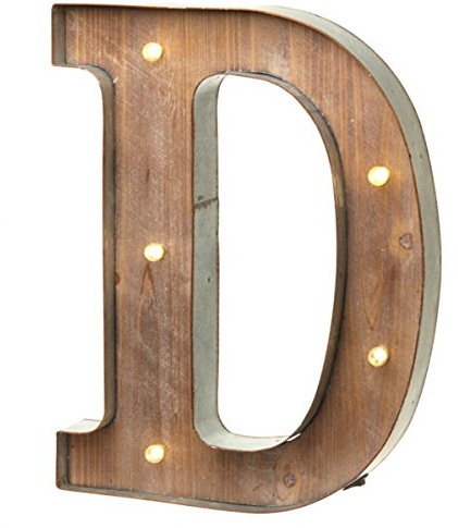 Vintage Illuminated Carnival Lights - A-Z - Choice of Alphabet Letters (Letter D)