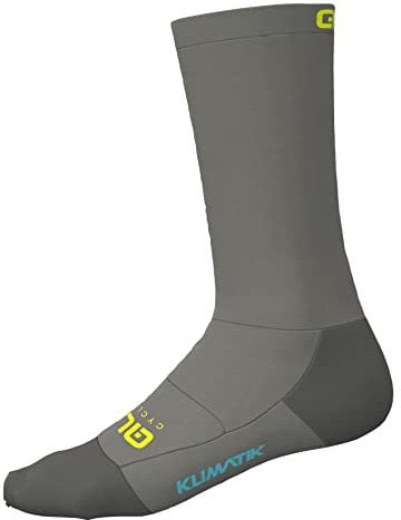 Alé Cycling Unisex Klimatik, 22 cm Wintersocken, Grau/Fluo-Gelb, L