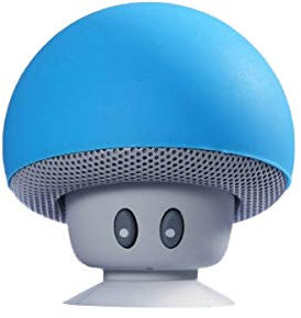 Mushroom Bluetooth Speaker for Sony Xperia 10 Smartphone with Suction Cup and Micro Mini Speaker Blue