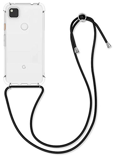 kwmobile Necklace Case kompatibel mit Google Pixel 4a Hülle - Silikon Cover mit Handykette - Band Handyhülle Transparent