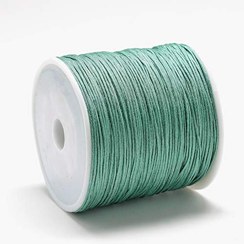 beadsvision (Grundpreis1m=0,18€) 10m Makrameeband grün rund 0,8mm Nylon Kordel Schmuckkordel Flechtkordel knüpfen Garn Farbwahl (Grün #2)