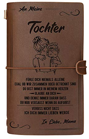 Graviertes Leder-Notizbuch für die Geschenke Meine Tochter - Handgefertigtes echtes Lederjournal für das Reisetagebuch Journal Sketch Book - Perfektes Jubiläums-Weihnachtsfest für Tochter von Mama