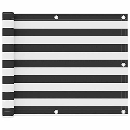 Tidyard Brise-Vue pour Balcon Écran de Balcon Paravent de Balcon Tissu Oxford Anthracite et Blanc 75x500 cm